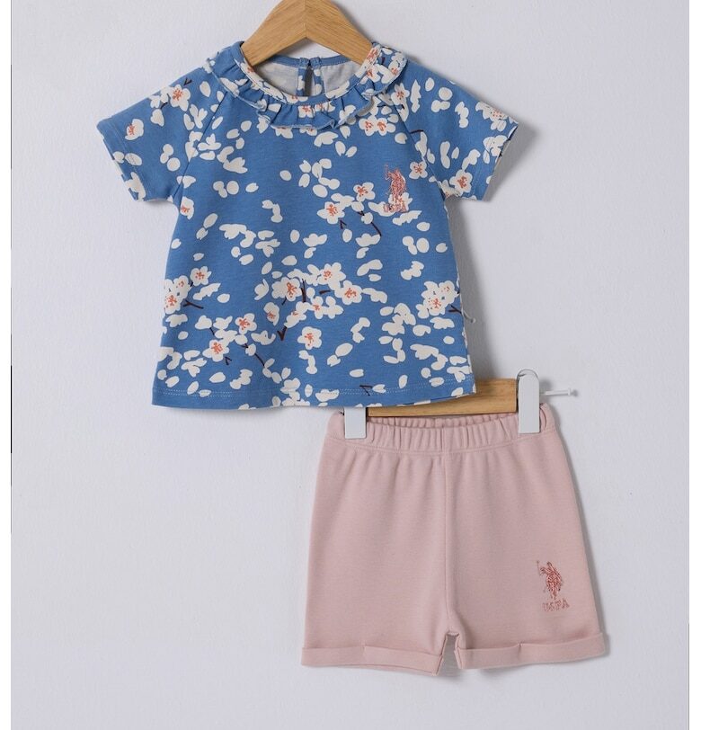Флорална тениска и къс панталон с лого US Polo Assn