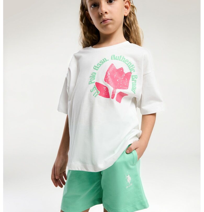 Флорална тениска и шорти - 2 части US Polo Assn