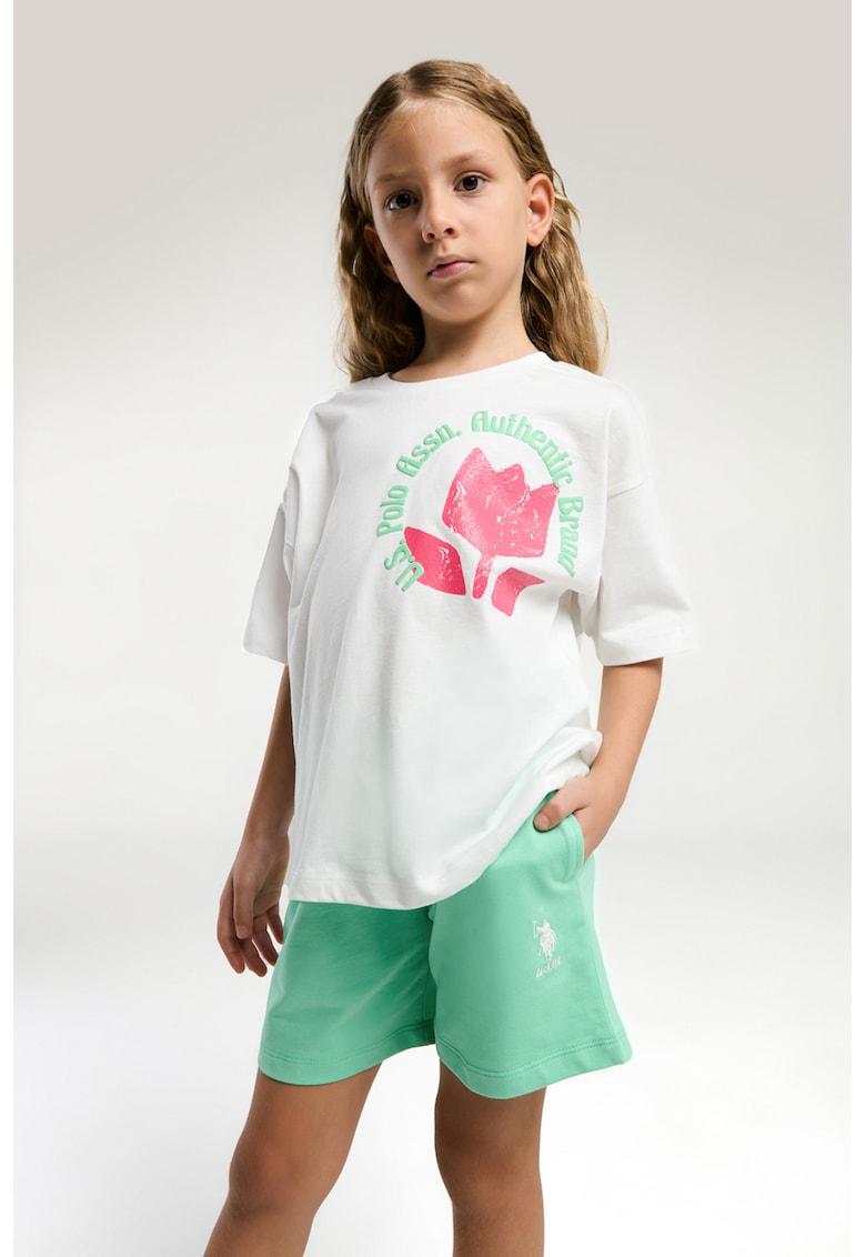 Флорална тениска и шорти - 2 части US Polo Assn