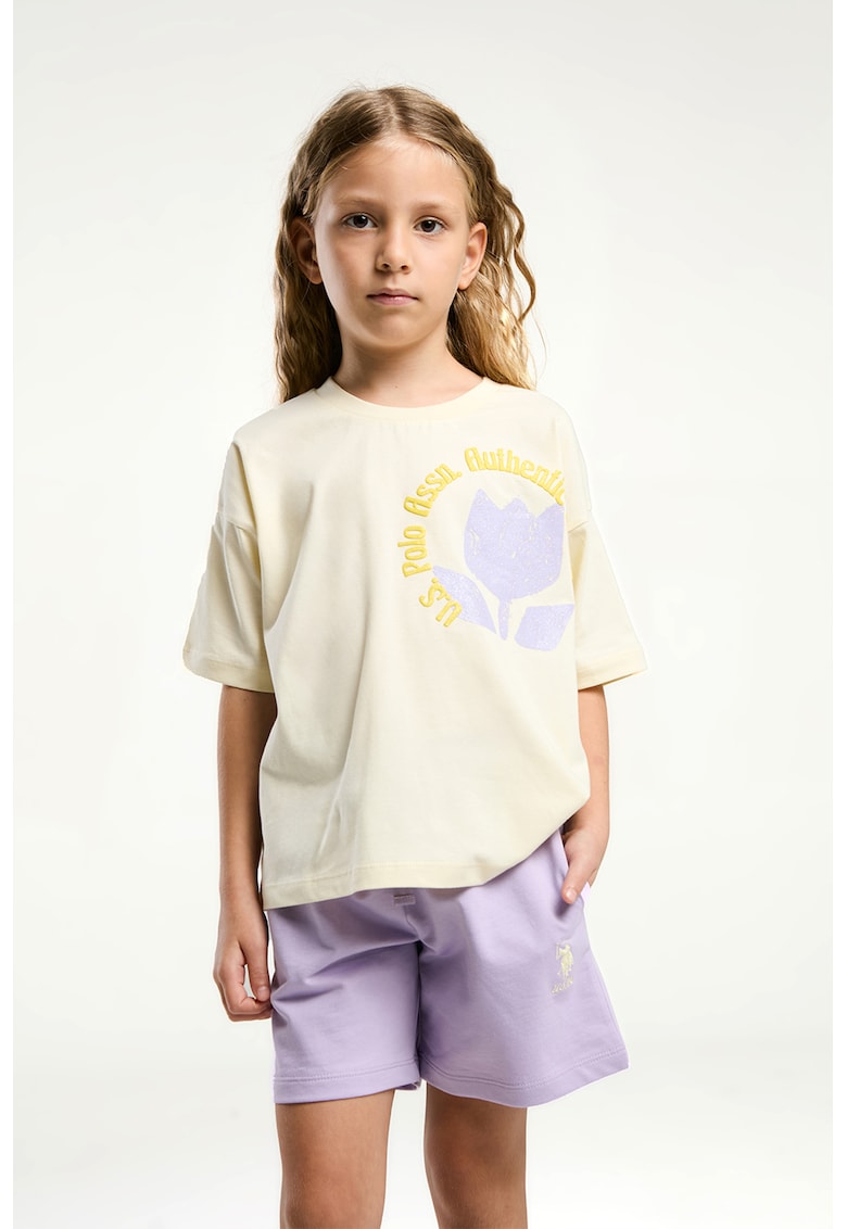 Флорална тениска и шорти - 2 части US Polo Assn