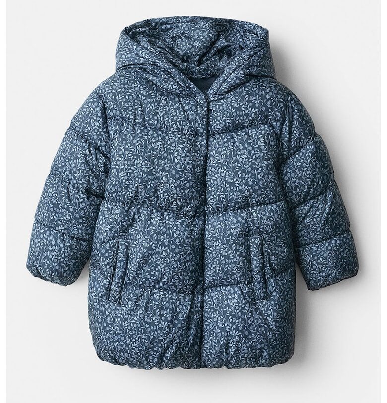 Флорално зимно яке с джобове Mango