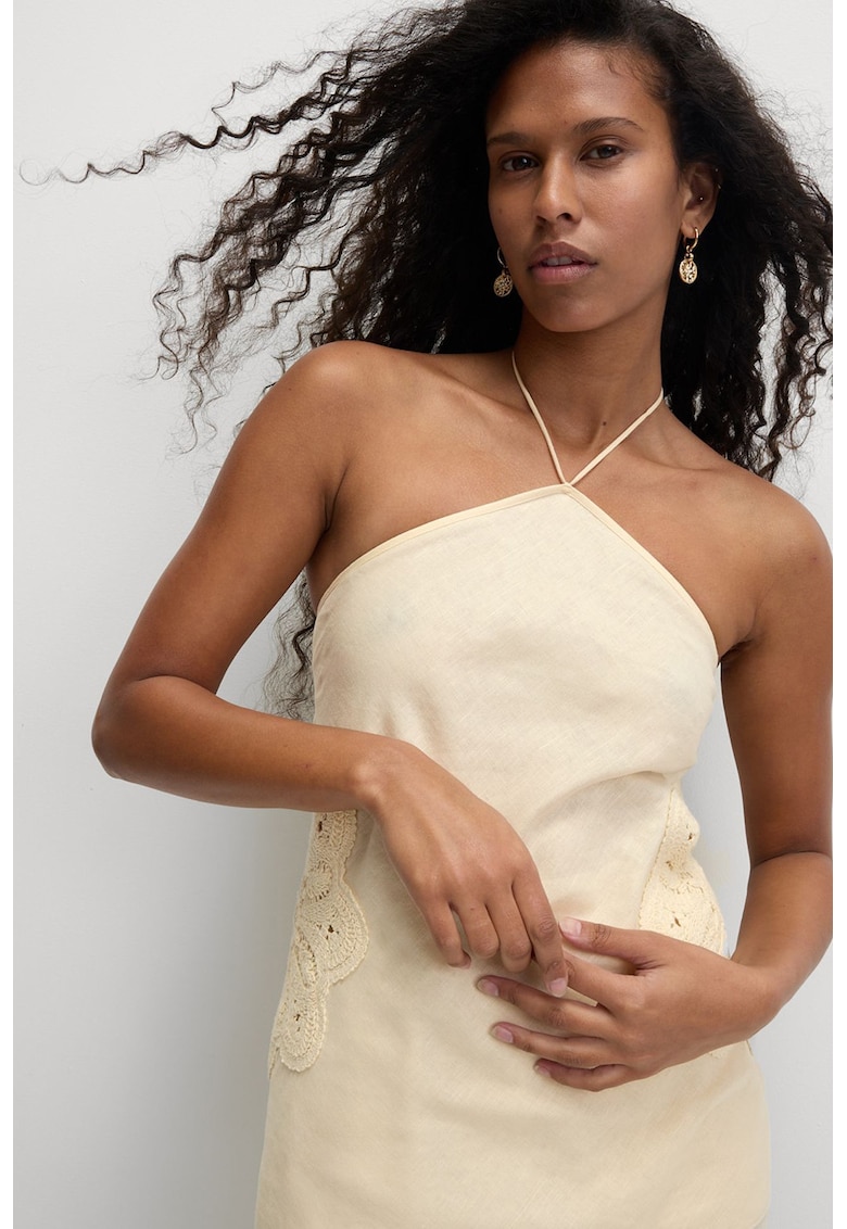 Халтер топ от лен и памук Marks  Spencer