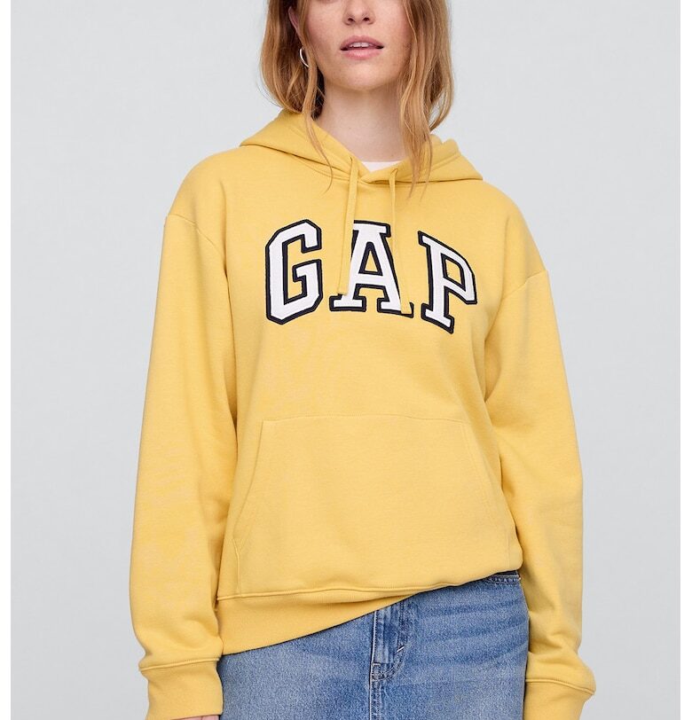 Худи с бродирано лого и джоб кенгуру GAP