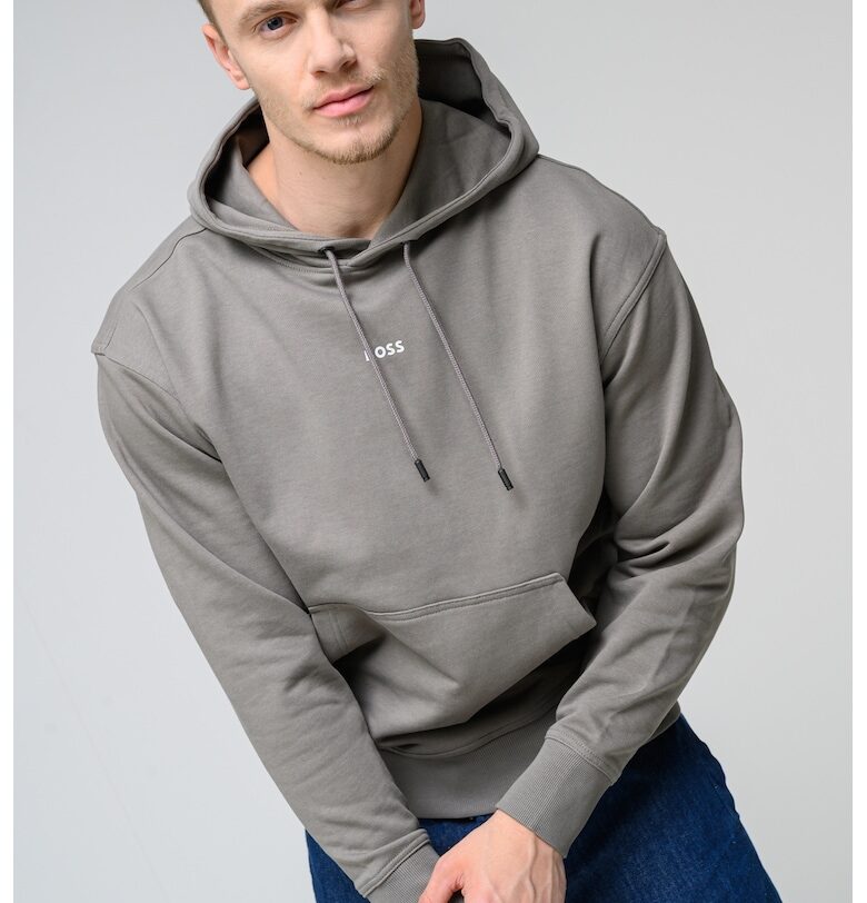 Памучно худи с джоб кенгуру BOSS