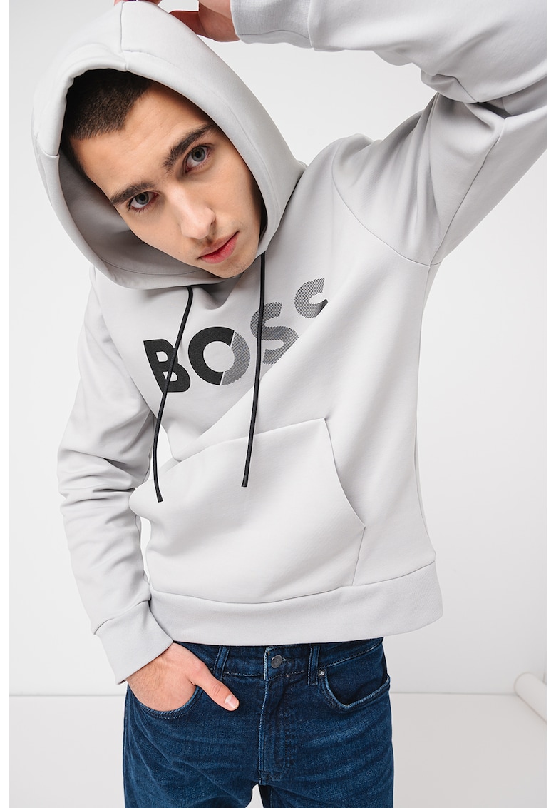 Худи с джоб кенгуру и лого BOSS