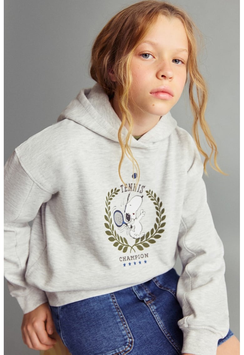 Худи с контрастен принт Mango