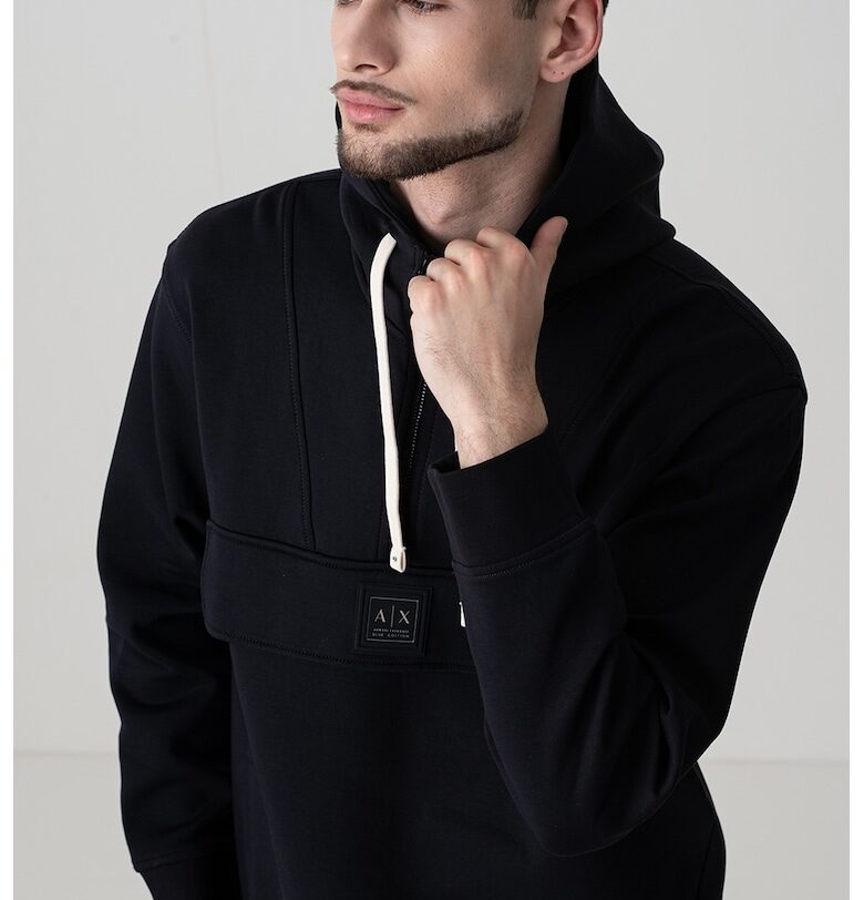 Худи с къс цип и джоб ARMANI EXCHANGE