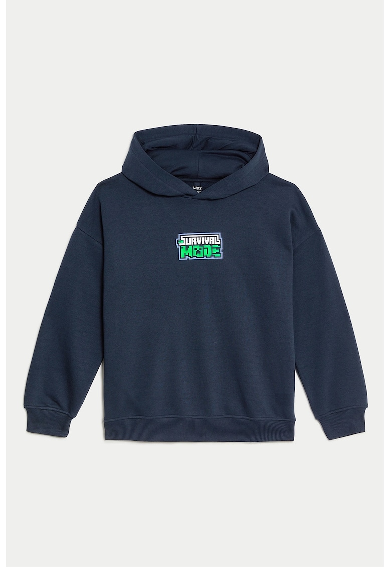 Худи с паднали ръкави и принт Marks  Spencer