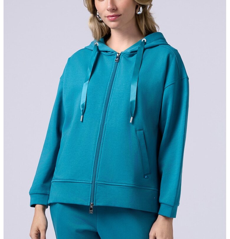 Худи с паднали ръкави и цип Oltre