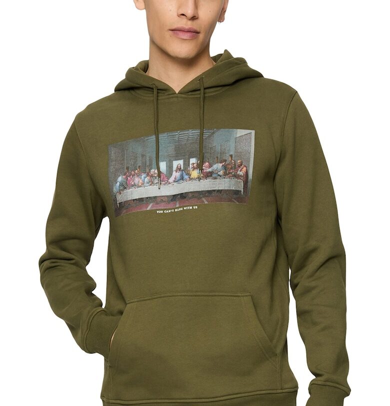 Худи с фигурален принт и джоб кенгуру Mister tee