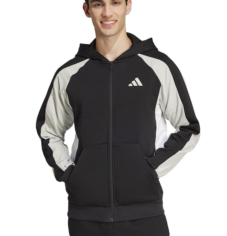 Худи с цветен блок и цип adidas Sportswear