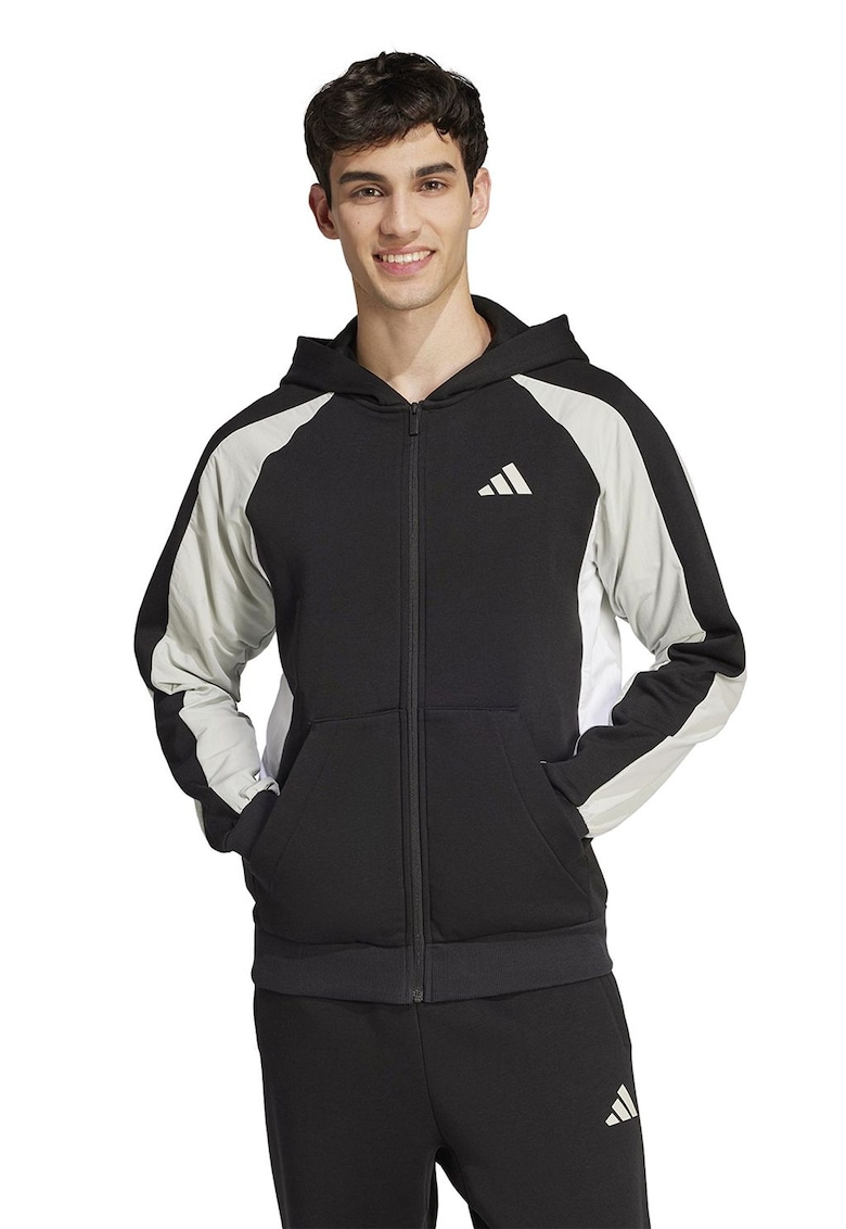 Худи с цветен блок и цип adidas Sportswear