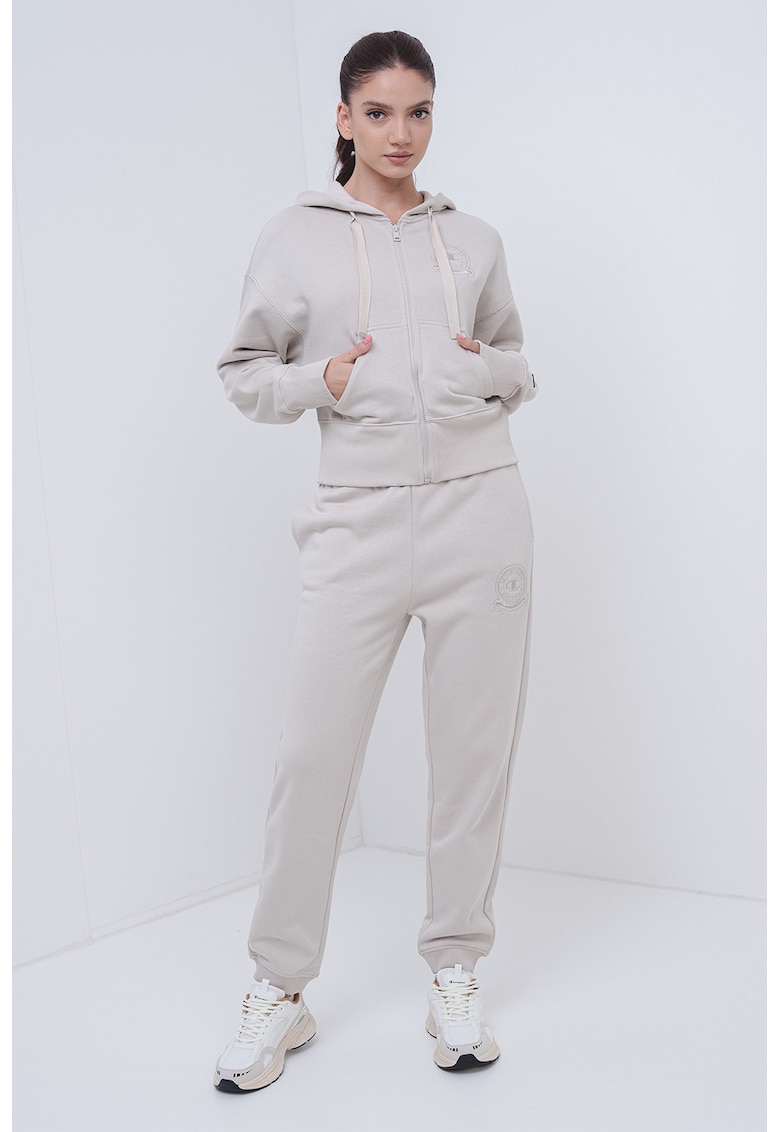 Худи с цип и бродирано лого Champion