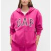 Худи с цип и паднали ръкави GAP