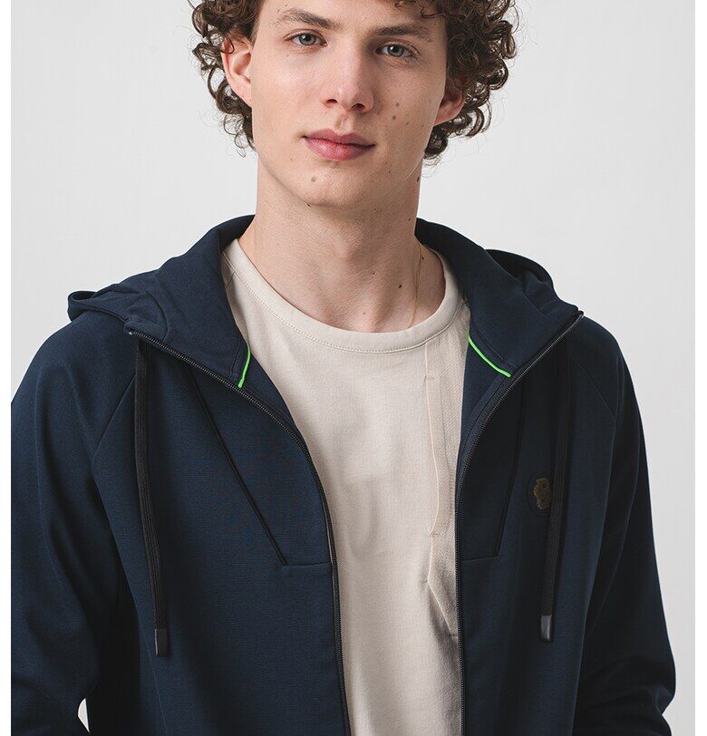 Худи с цип и скосени джобове BOSS