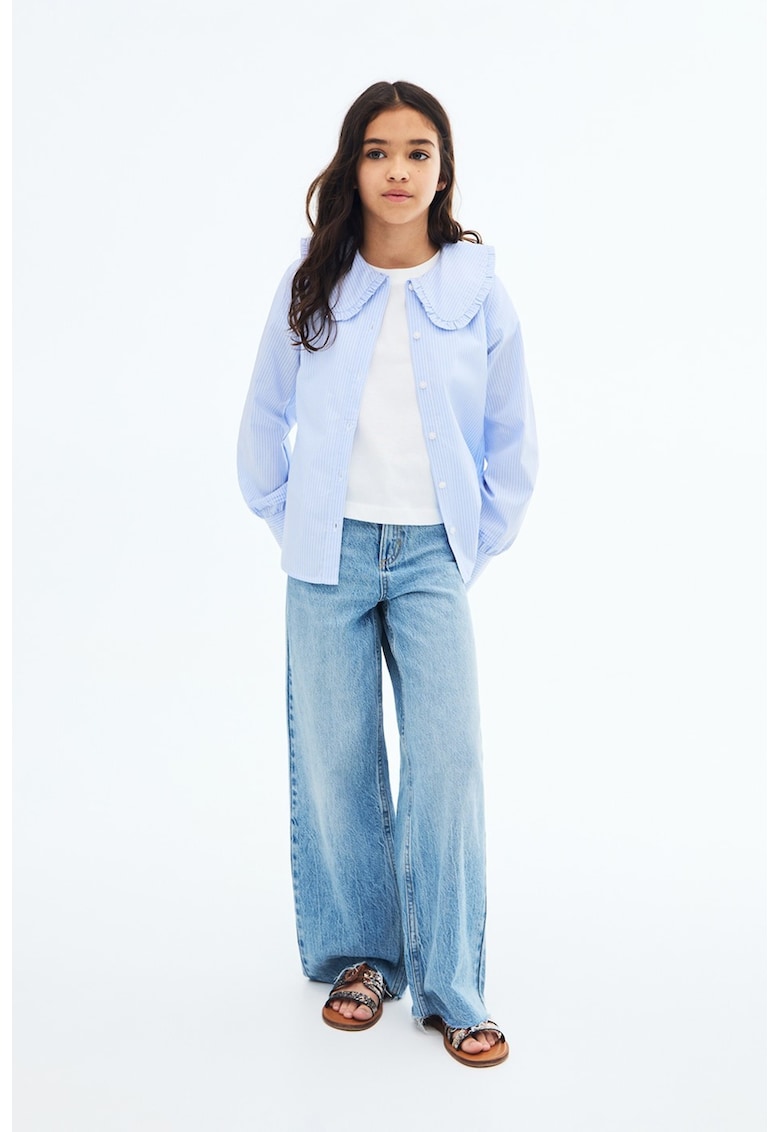 Широки дънки с висока талия Mango