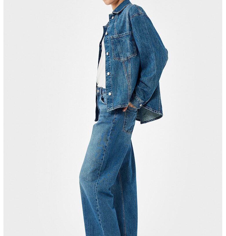 Широки дънки с миди талия KOTON