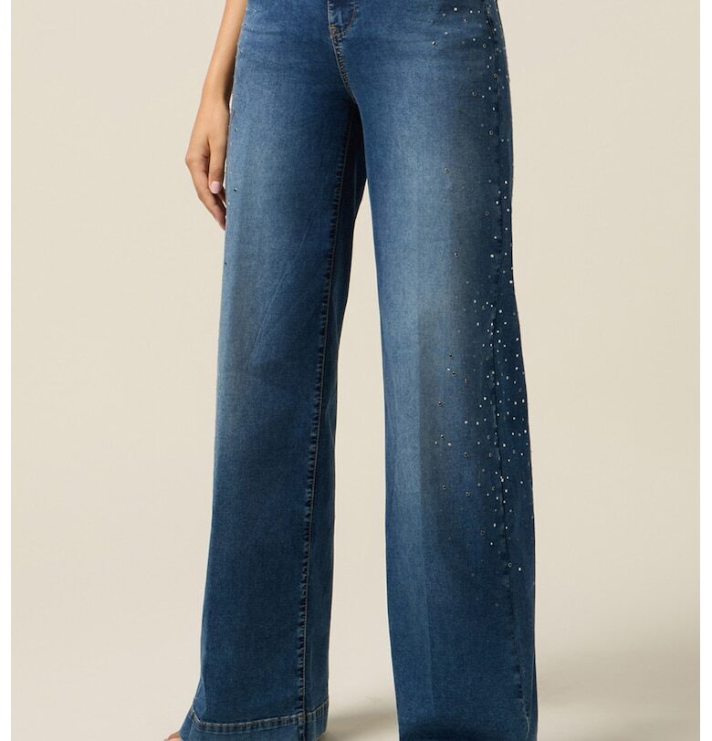 Широки дънки с пайети Oltre