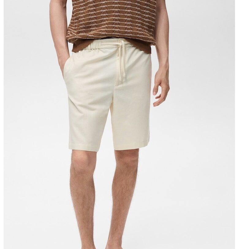 Шорти с лен с джобове Mango