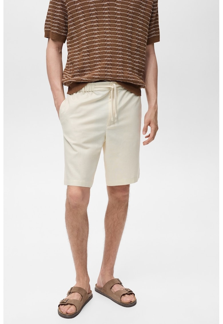 Шорти с лен с джобове Mango