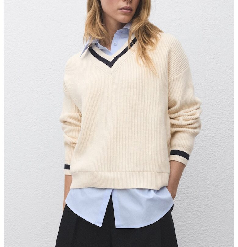 Шпиц пуловер с дизайн 2 в 1 Mango