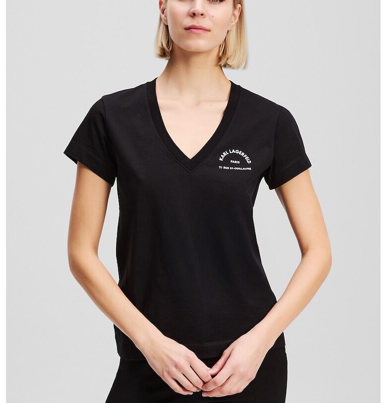 Шпиц тениска от органичен памук с лого Karl Lagerfeld