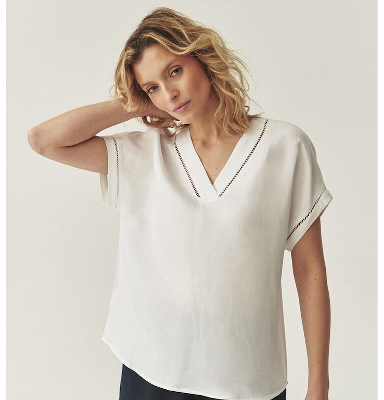 Шпиц тениска с лен Tatuum