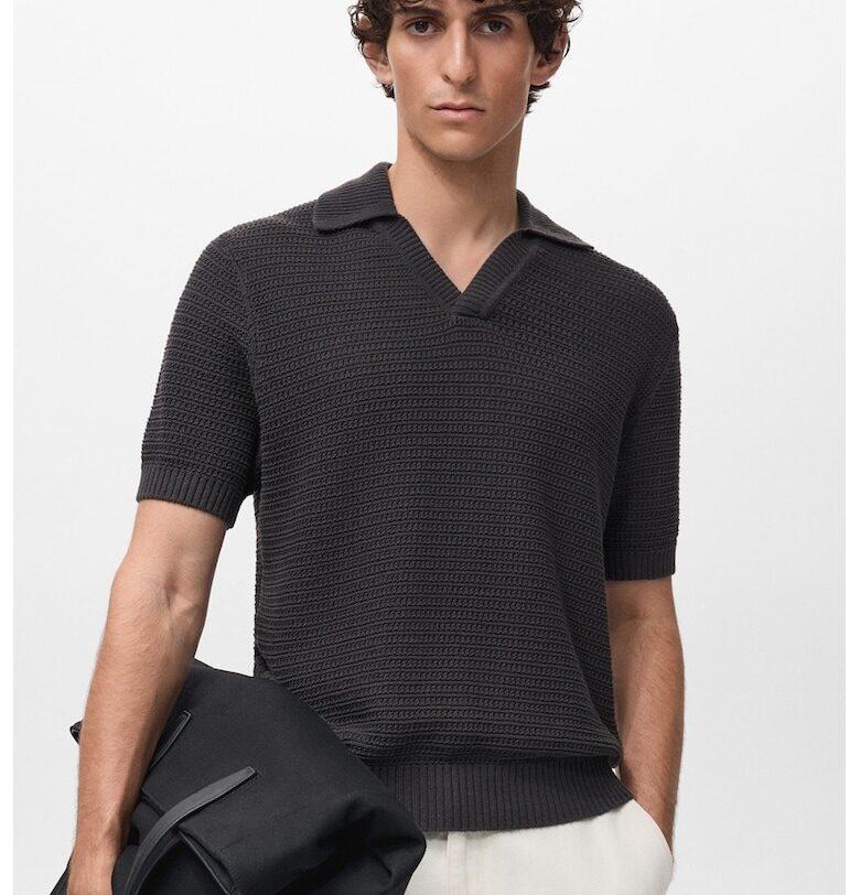 Шпиц тениска с яка Mango