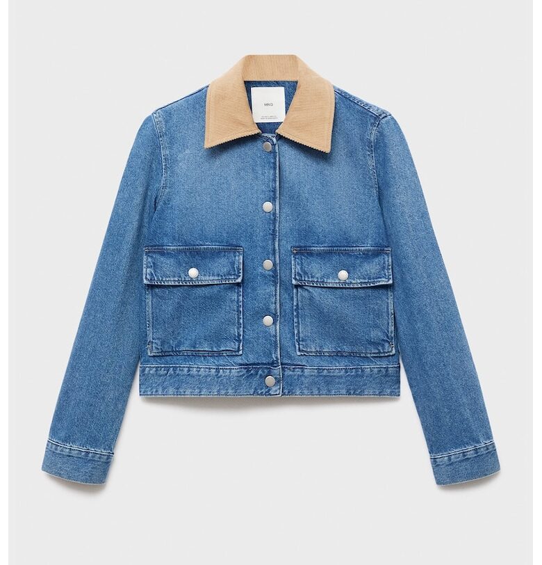 Яке от деним с остра яка Mango