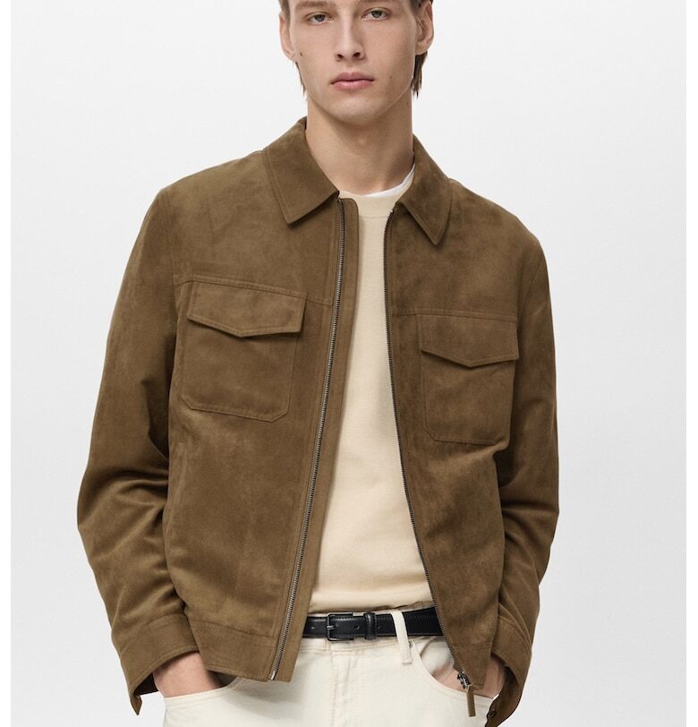 Яке от еко велур с цип Mango