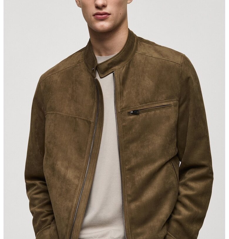 Яке от еко велур с цип Mango