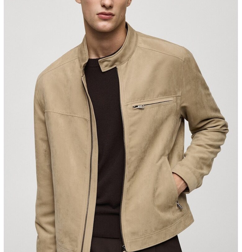 Яке от еко велур с цип Mango