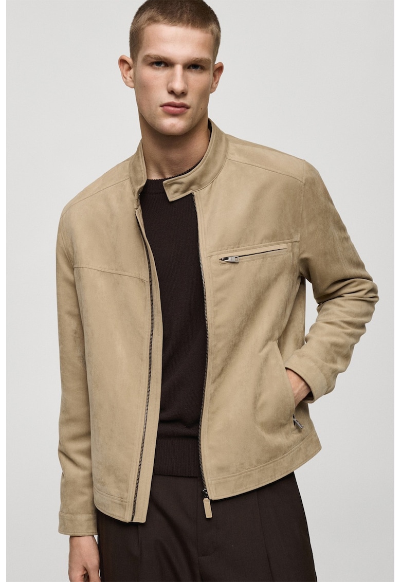 Яке от еко велур с цип Mango