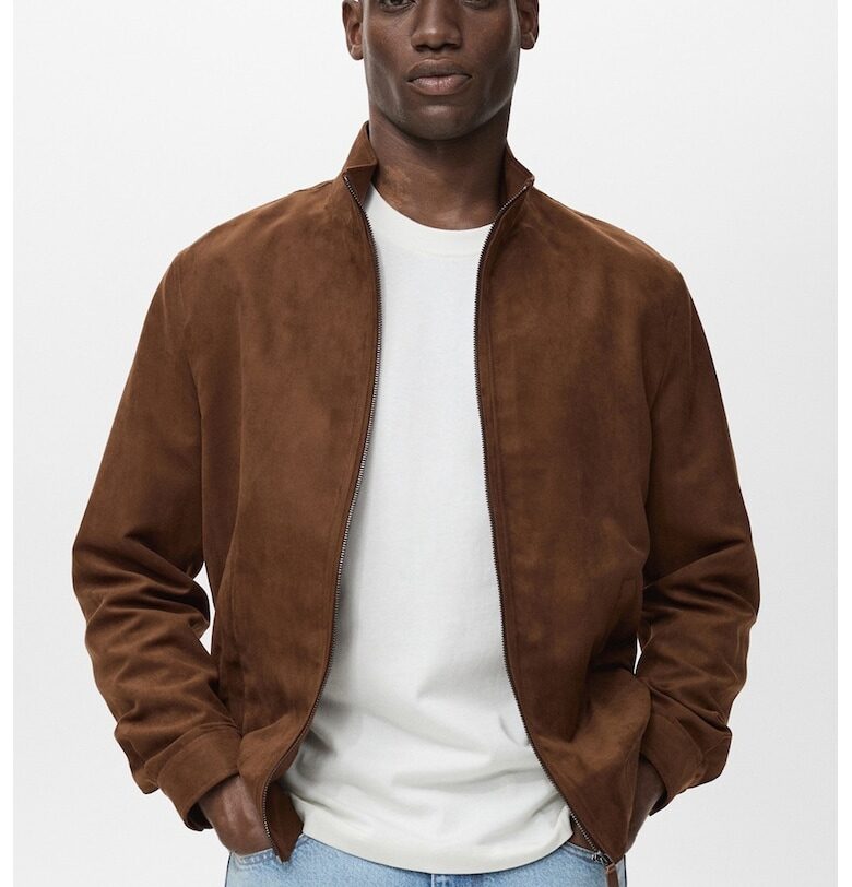 Яке от еко велур с цип Mango