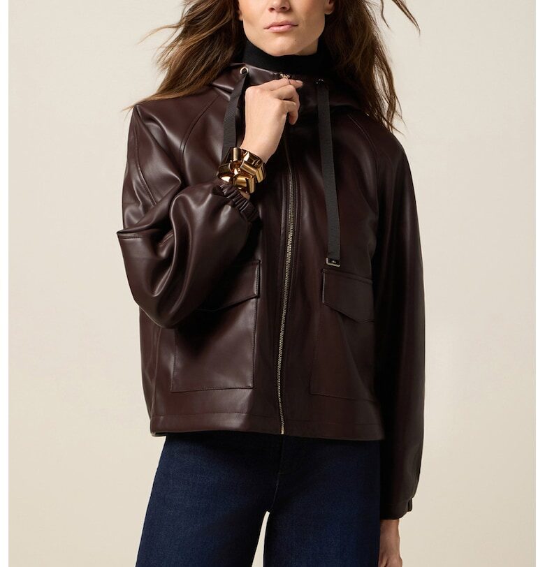 Яке от еко кожа с качулка Oltre