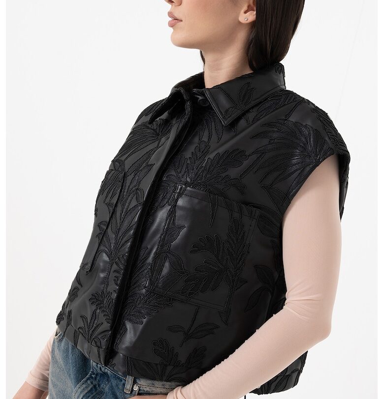 Яке от еко кожа с къси ръкави GUESS