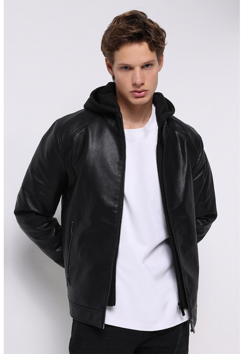 Яке от еко кожа с паднали ръкави COLINS