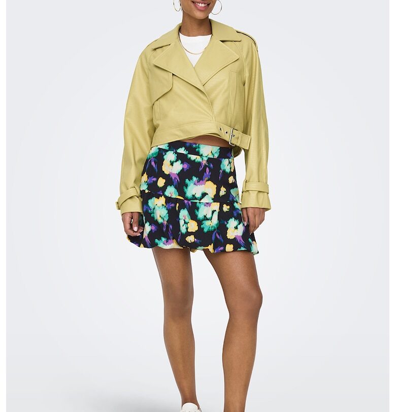 Яке от еко кожа с раздвоен ревер Only