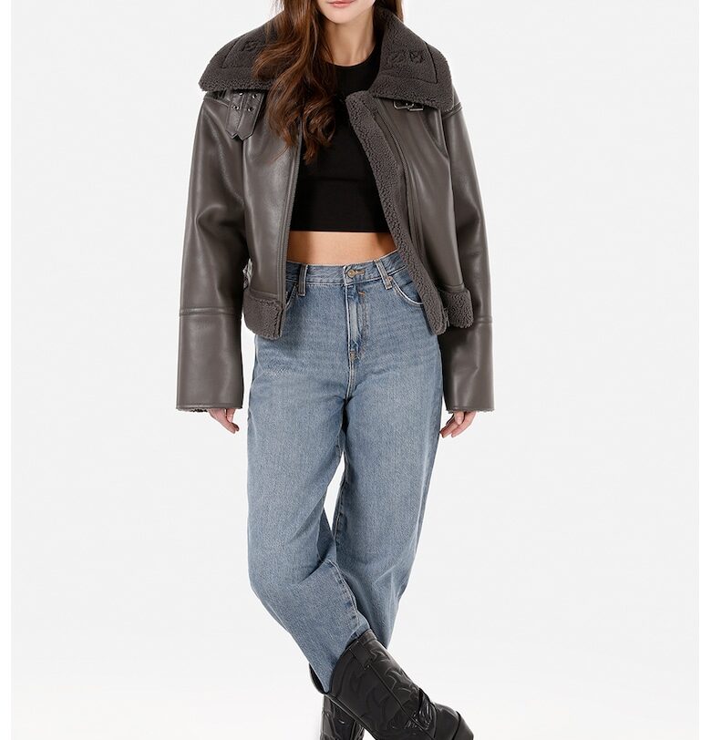 Яке от еко кожа със странични джобове COLINS