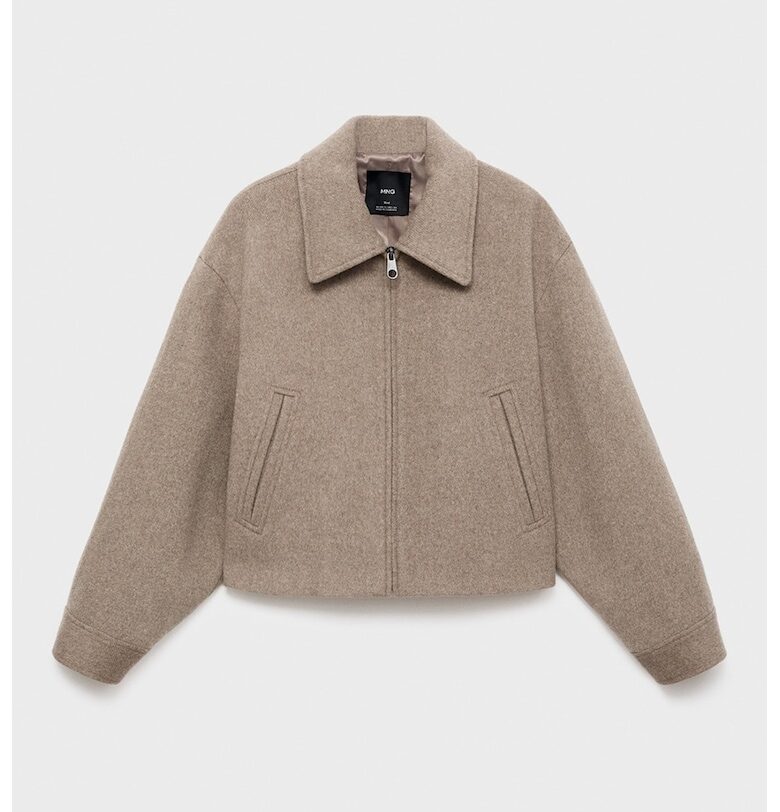 Яке с вълна с двойни ревери Mango