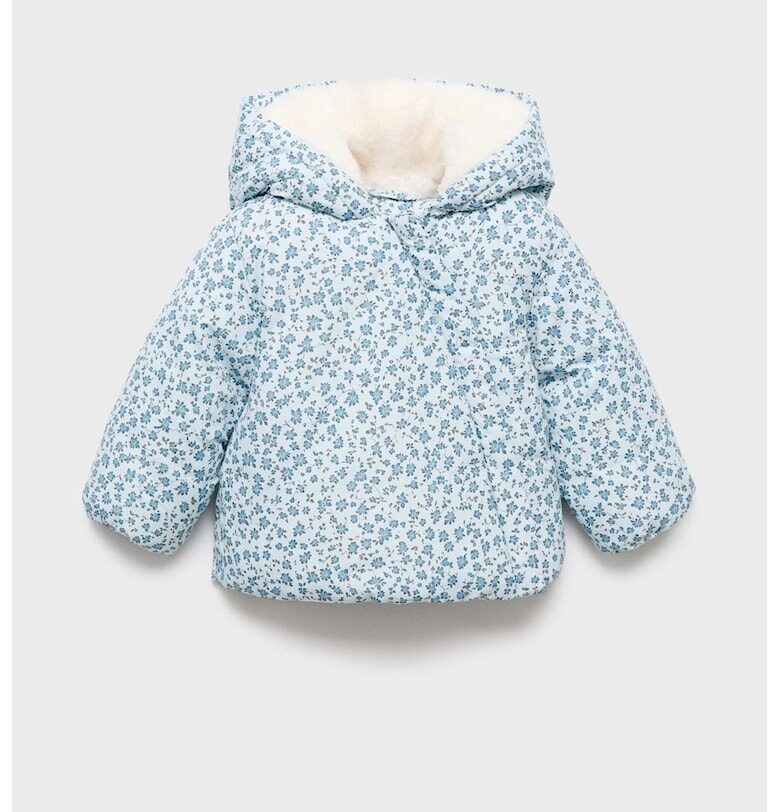 Яке с качулка и принт Mango