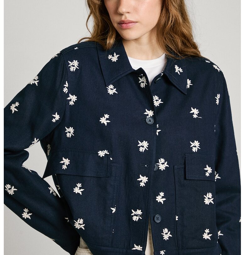 Яке с лен и бродерии Pepe Jeans London
