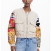 Яке с лен и контрастни ръкави DESIGUAL