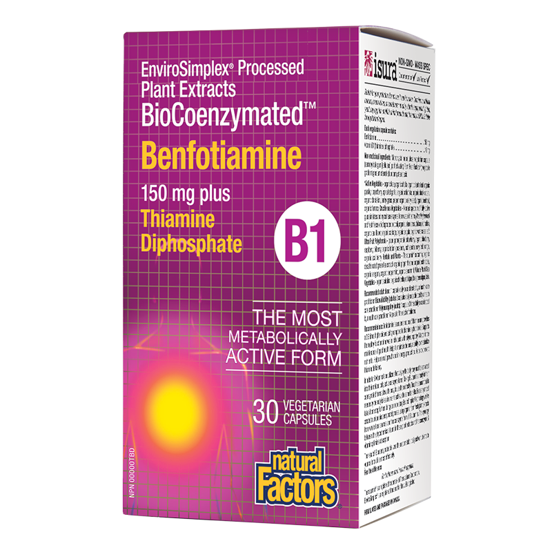 Benfotiamine BioCoenzymated™/ Витамин В1 (Бенфотиамин) и Тиамин дифосфат х 30 капсули Natural Factors