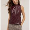 Блуза от еко кожа без ръкави Motivi