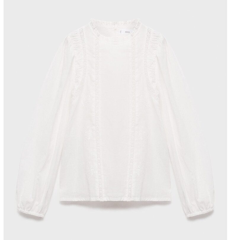 Блуза с бродерии и набирания Mango