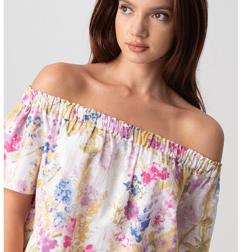 Блуза с голо рамо и принт Vero Moda