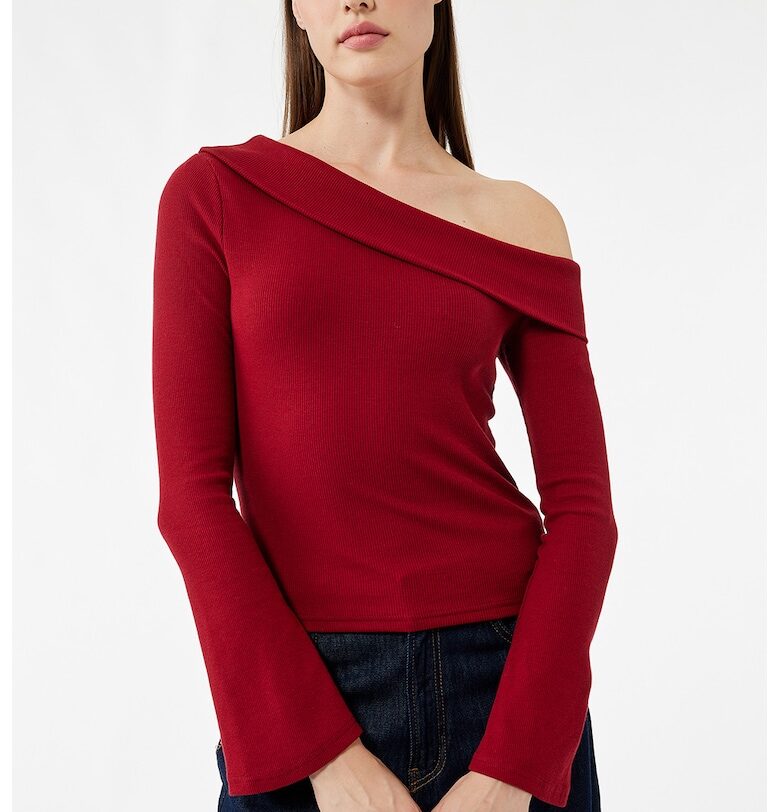 Блуза с голо рамо и разкроени маншети KOTON