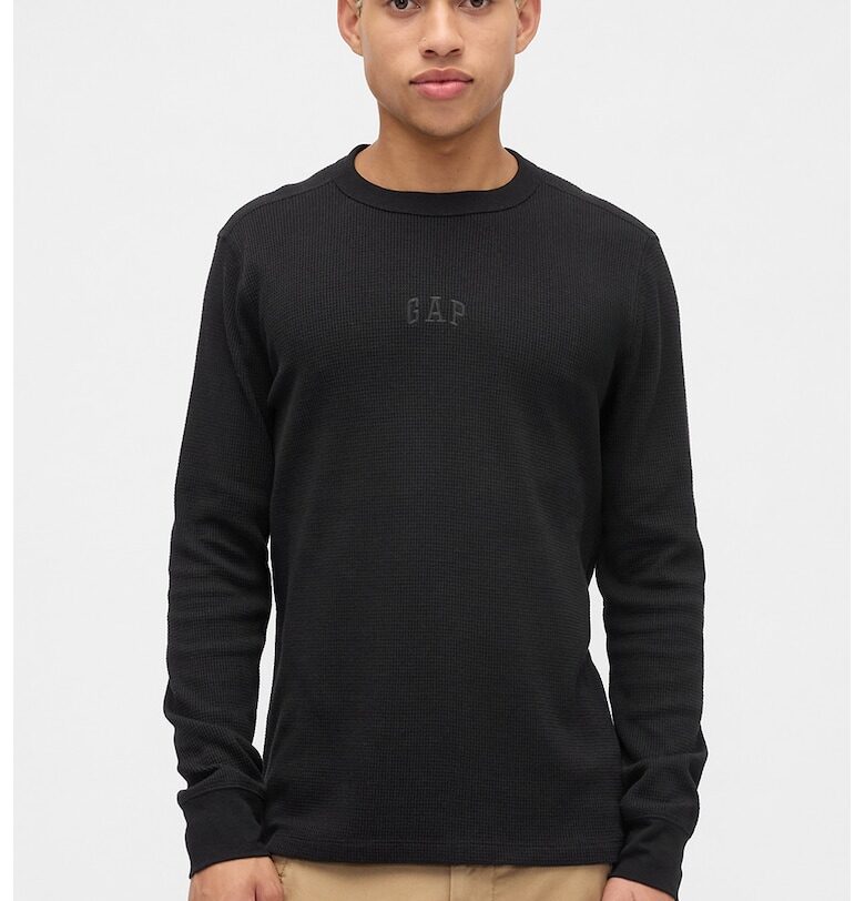 Блуза с овално деколте и лого GAP