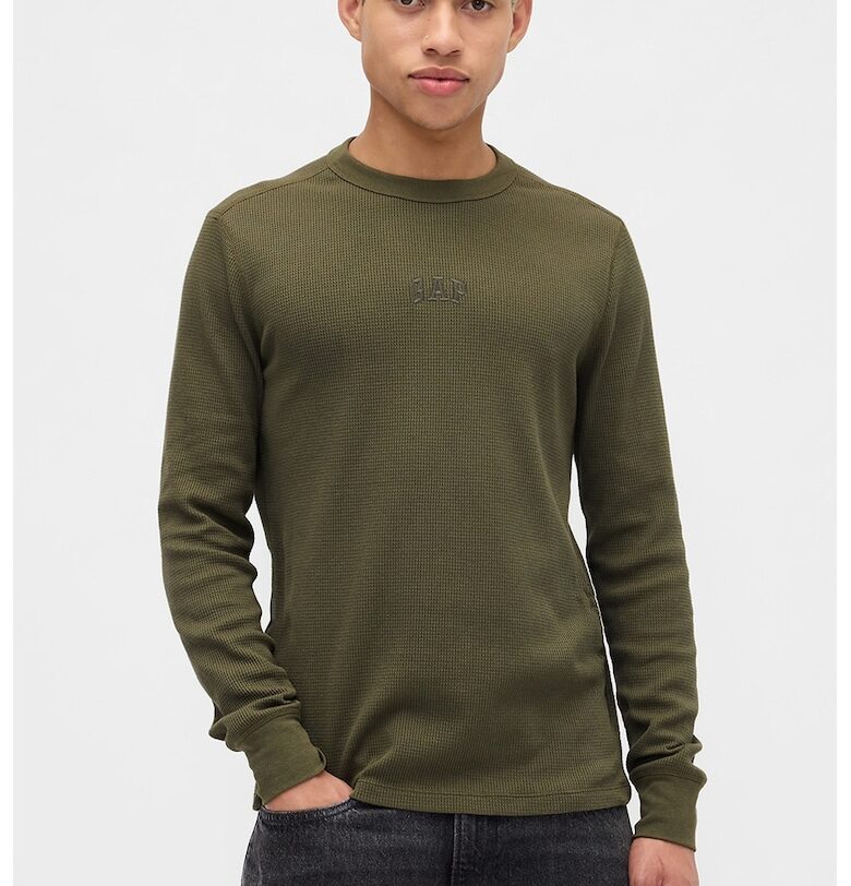 Блуза с овално деколте и лого GAP